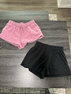 Pink and Black Lounge Shorts Duo